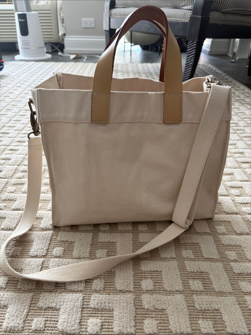 CB Station Mini Advantage Bag with Removable Strap and Leather Handles— Cream